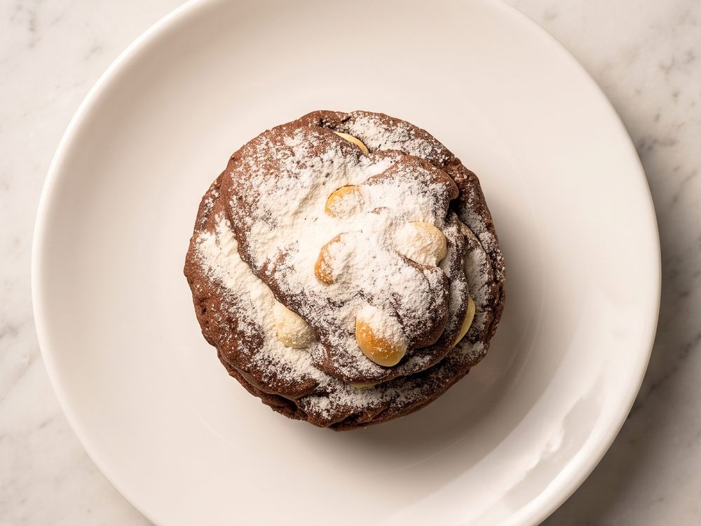 Cookie de Mainha Ninho com Nutella, coberto de leite Ninho